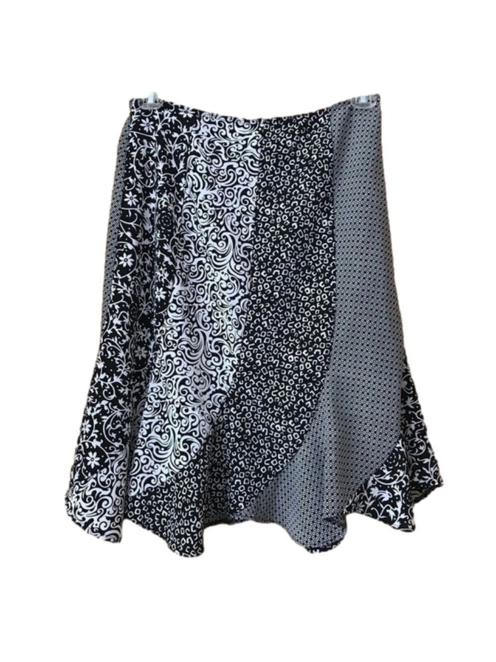 VINTAGE Fire Los Angelos flared floral paisley abstract print skirt size 5